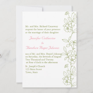 Invitaciones de matrimonio personalizado de floral