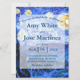 Invitaciones de matrimonio personalizado de noche