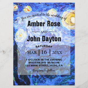 Invitaciones de matrimonio personalizado de noche