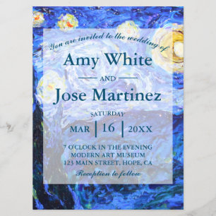 Invitaciones de matrimonio personalizado de noche