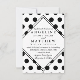 Invitaciones de matrimonio| Punto Polka Clásico Ne