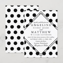 Invitaciones de matrimonio| Punto Polka Clásico Ne