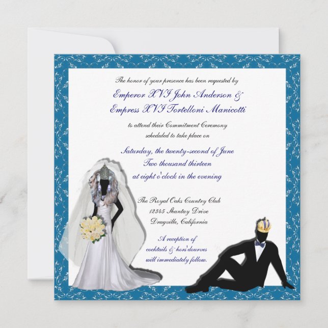 Invitaciones de matrimonio real de arrastrar Perso (Anverso)