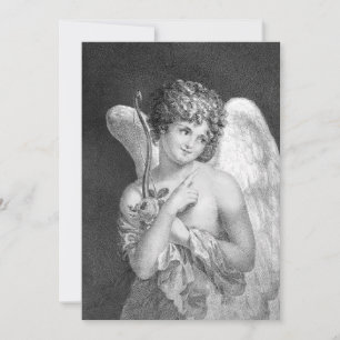 Invitaciones de matrimonio romántico cupido vintag