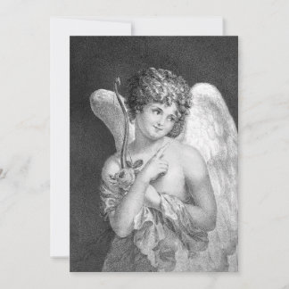 Invitaciones de matrimonio romántico cupido vintag