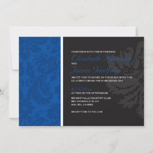 Invitaciones de matrimonio Royal Blue Damask