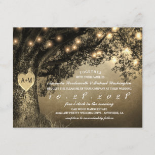 Invitaciones de matrimonio rústico de época de rob