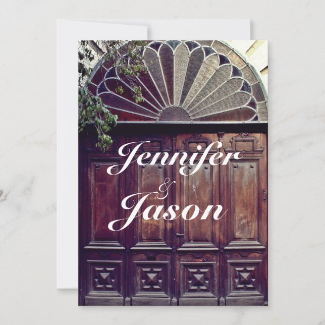 Invitaciones de matrimonio rústico en casa de camp (Anverso)