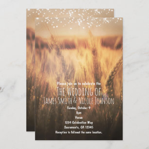 Invitaciones de matrimonio rústico en el campo del