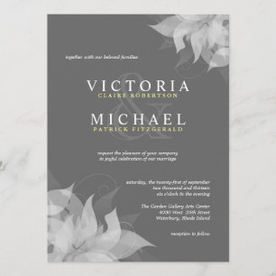 Invitaciones de matrimonio semiformal amarillo-bla