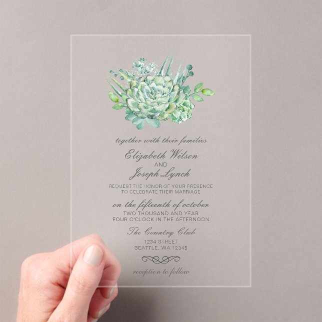 Invitaciones de matrimonio Sensacional Succulents (Insitu (portátil))