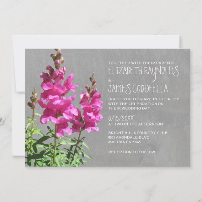 Invitaciones de matrimonio Snapdragon (Anverso)