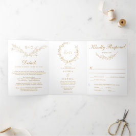 Invitaciones de matrimonio todo en uno en monogram