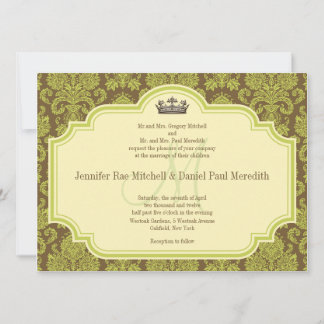 Invitaciones De Matrimonio Verde Y Monograma