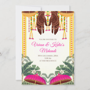 Invitaciones de Mehndi como invitación Digital Dho
