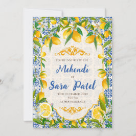 Invitaciones de Mehndi y decoración con tema itali
