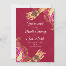 Invitaciones de Mendhi y invitaciones de Mehendi F