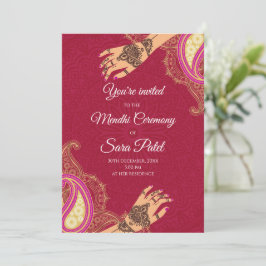Invitaciones de Mendhi y invitaciones de Mehendi F
