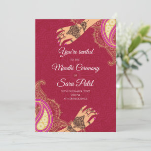 Invitaciones de Mendhi y invitaciones de Mehendi F