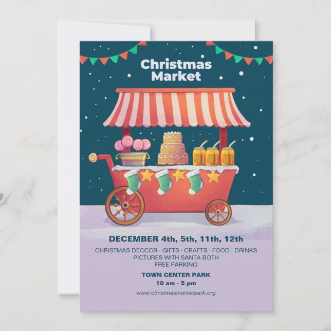 Invitaciones de mercado de navidades (Anverso)