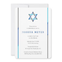 Invitaciones de Mitzvah Bar moderno | Azul + Verde