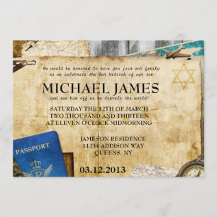 Invitaciones de Mitzvah de la barra/del palo del