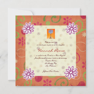 Invitaciones de Mitzvah del palo de la barra por
