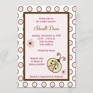 Invitaciones de moda rosadas de Lullabye Ladybug 5