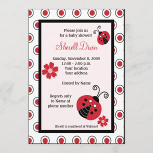 Invitaciones de moda rosadas de Lullabye Ladybug 5