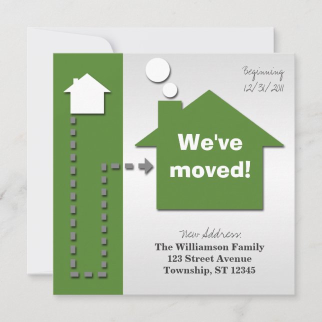 Invitaciones de movimiento verde negrita cuadrada  (Anverso)