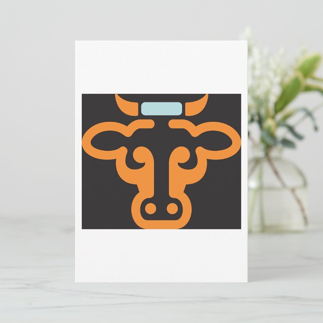 Invitaciones de naranja Cows Head (Subido por el creador)