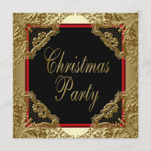 Invitaciones de Navidad corporativas de oro rojo