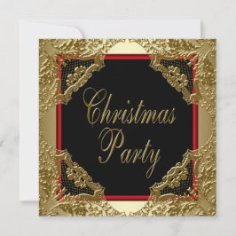 Invitaciones de Navidad corporativas Rojo Oro