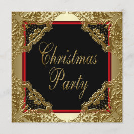 Invitaciones de Navidad corporativas Rojo Oro