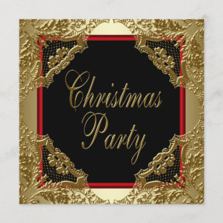 Invitaciones de Navidad corporativas Rojo Oro