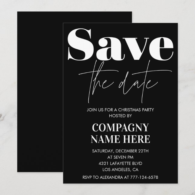 Invitaciones de Navidad de la Compañía Negra Guard (Anverso / Reverso)