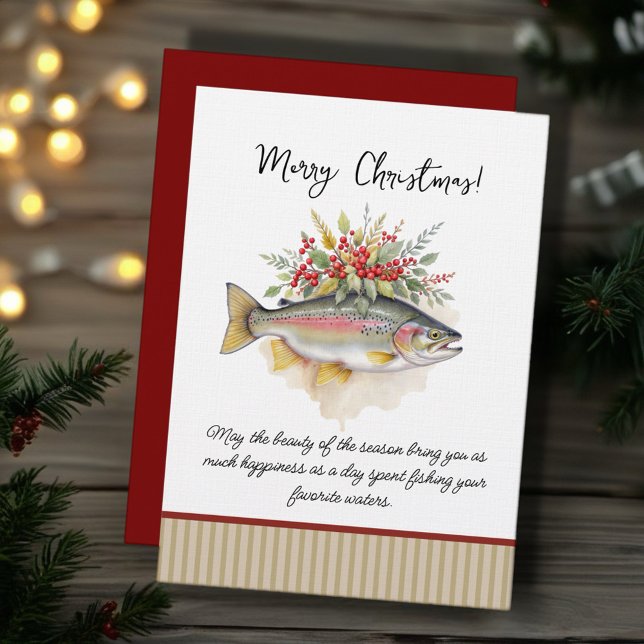 Invitaciones de Navidad de Pesca (Celebrate the holiday season with our Fishing-Themed Christmas Cards collection! )