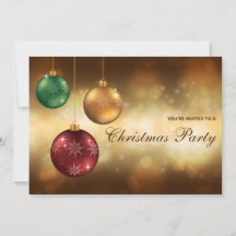 Invitaciones de Navidad Festivas Rojas para Fiesta