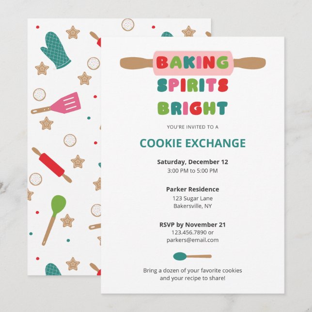Invitaciones de Navidad para Intercambio de Gallet (Anverso / Reverso)