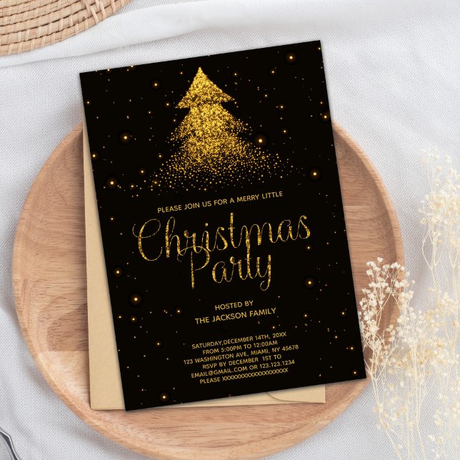 Invitaciones de Navidades de árbol purpurina (Glitter Tree Christmas Invitations)