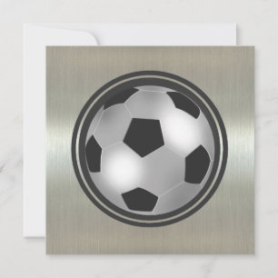 Invitaciones de negro y plata a equipo de fútbol