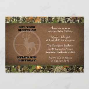 Invitaciones de niño de cumpleaños de Camo