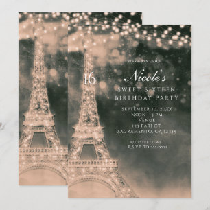 Invitaciones de Noche en París Torre Eiffel y Luce