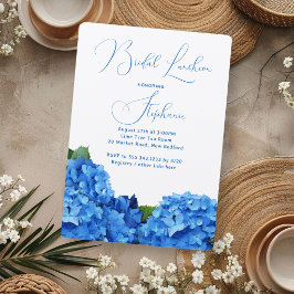Invitaciones de Novia Floral Azul de Hortensia par