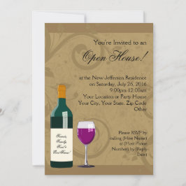 Invitaciones de Open House, tema del vino