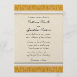 Invitaciones de oro elegantes de la boda del