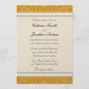 Invitaciones de oro elegantes de la boda del
