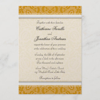 Invitaciones de oro elegantes de la boda del