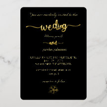 Invitaciones de Oro Real Premium Elegante Monogram