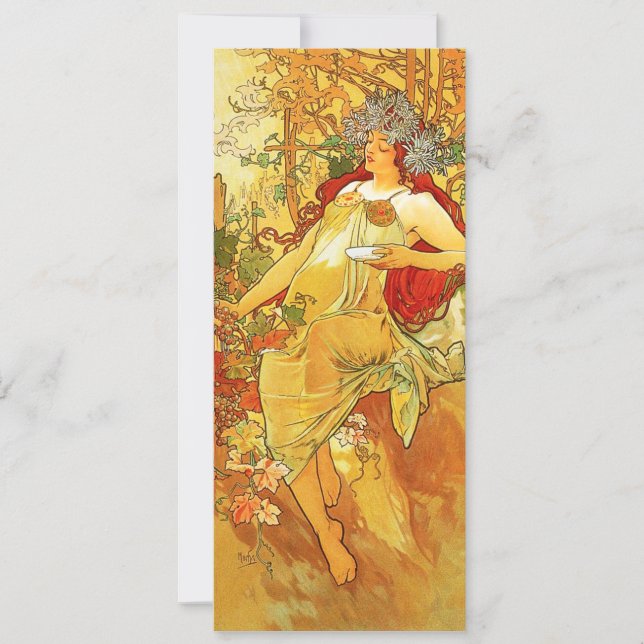 Invitaciones de otoño de Alphonse Mucha (Anverso)